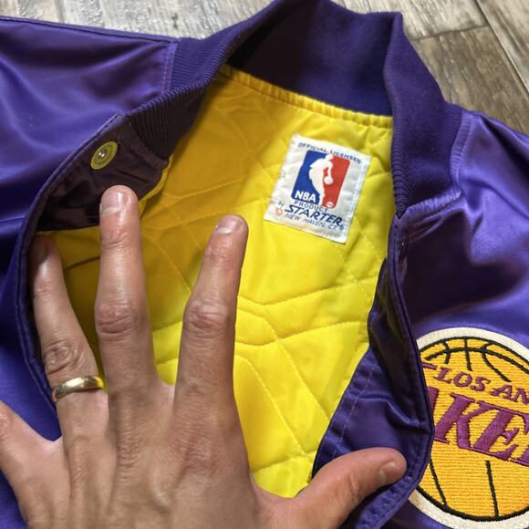 Vintage 80’s Starter Los Angeles Lakers NBA satin Jacket Men’s Large - Picture 4 of 8
